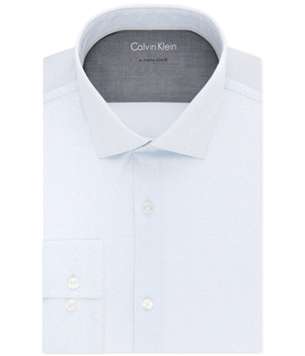 Calvin Klein Mens Thermal Button Up Dress Shirt bluehaze 14-14.5