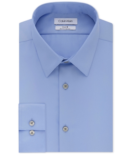 Calvin Klein Mens Steel Button Up Dress Shirt blue 15.5
