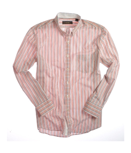 Tasso Elba Mens Owen Multi Stp Button Up Dress Shirt moroccanspice L