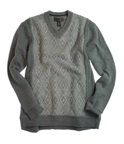 Tasso Elba Mens Lux Swtr Table Pull Over Knit Sweater greyhtrcbo L