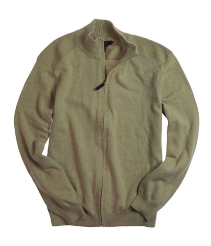 Tasso Elba Mens Ls Full Rib Zip Knit Sweater ltcorkhtr M