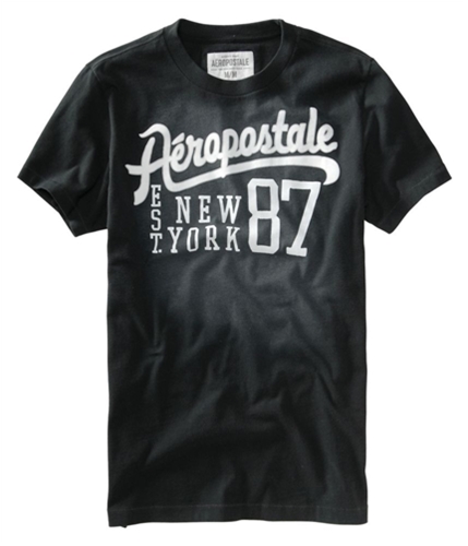 Aeropostale Mens Est New York 87 Graphic T-Shirt black XS