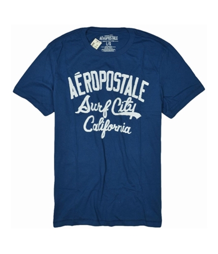 Aeropostale Mens Surf City California Graphic T-Shirt blueluna L