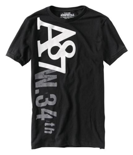 Aeropostale Mens A87 W 34th Graphic T-Shirt black XS