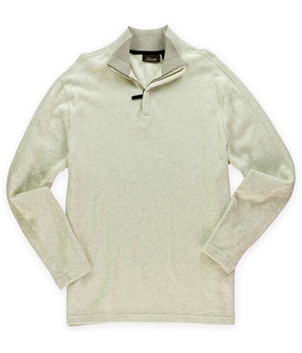 Tasso Elba Mens Quarter Zip Pullover Sweater silverbirchhtr S