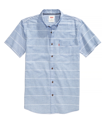 Levi's Mens Striped Button Up Shirt trueblue XL
