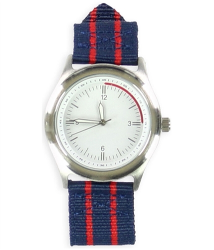 Aeropostale Mens Striped Band Round Casual Watch navyred One Size