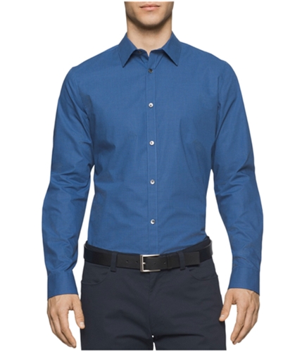 Calvin Klein Mens Infinite Cool Non-Iron Button Up Shirt delft S