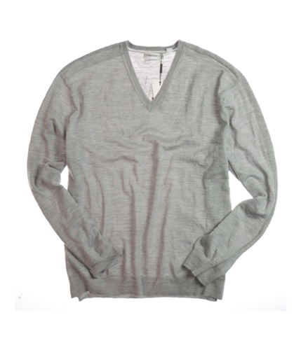 Calvin Klein Mens L/s V-neck Merino Bl Knit Sweater shakergreyhtr 2XL