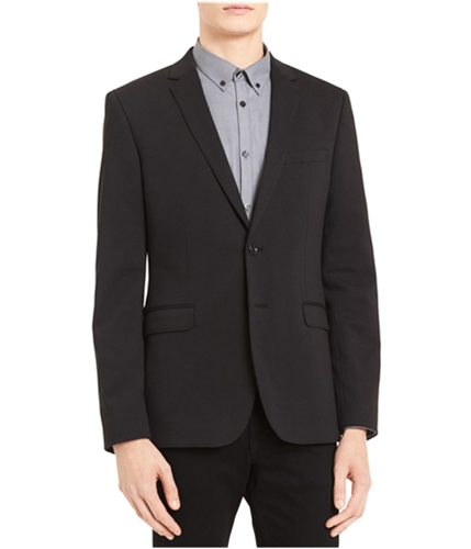 Calvin Klein Mens Knit Sport Coat Two Button Blazer Jacket black L