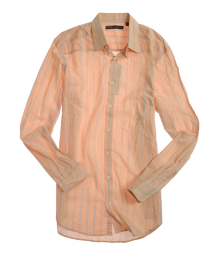 Perry Ellis Mens Stripe Button Up Shirt muskmelon LT
