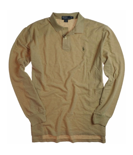Ralph Lauren Mens Ls Sld Mesh Knit Rugby Polo Shirt beige XL