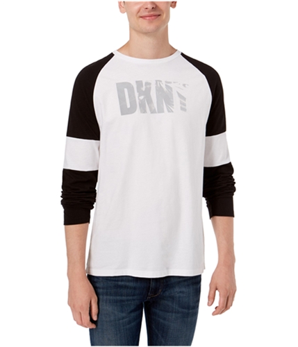 DKNY Mens Colorblocked Logo Graphic T-Shirt standardwht S