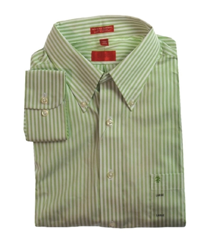 IZOD Mens Stripe Button Up Dress Shirt palmbranch L