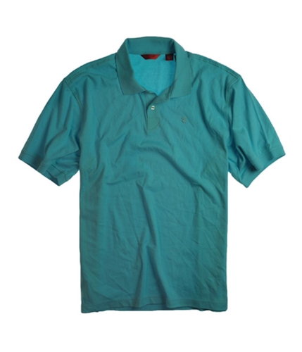 IZOD Mens S/s Interlock Rugby Polo Shirt aquasplash 2XL