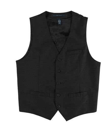 Perry Ellis Mens Slim Fit Neat Five Button Vest charcoal M