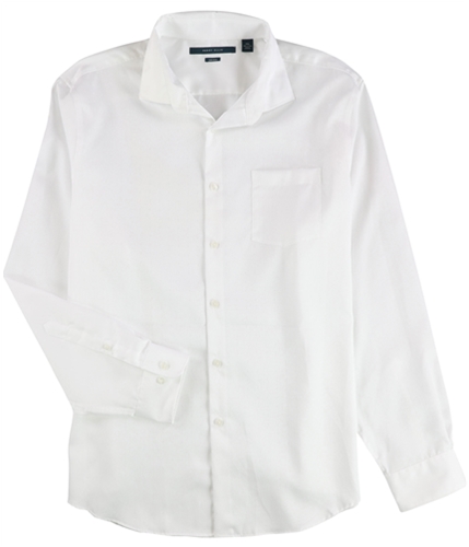Perry Ellis Mens Non-Iron Solid Button Up Shirt brightwhite L
