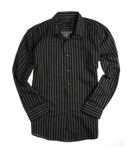 Van Heusen Mens Cvc Dobby Yrndye Button Up Shirt black S