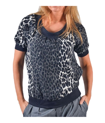 DEPT Womens 3/4 Sleeve Pullover Blouse black M