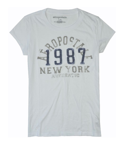 Aeropostale Womens 1987 New York Graphic T-Shirt bleachwhite L