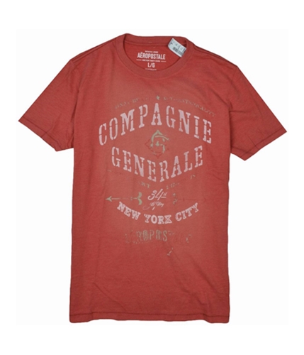 Aeropostale Mens Compagnie Graphic T-Shirt siennared L