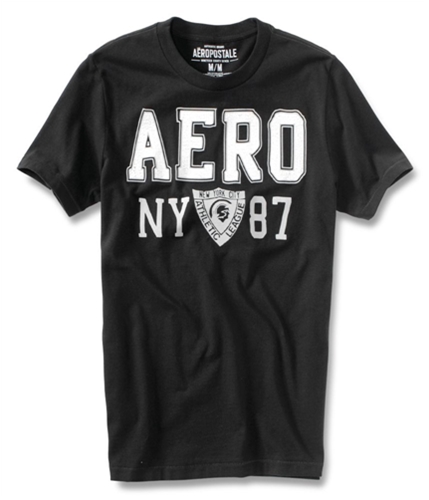 Aeropostale Mens Varsity Athletic Deptment Graphic T-Shirt black XS