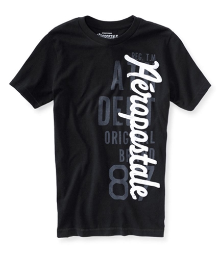 Aeropostale Mens Puff Paint Original Graphic T-Shirt black XS