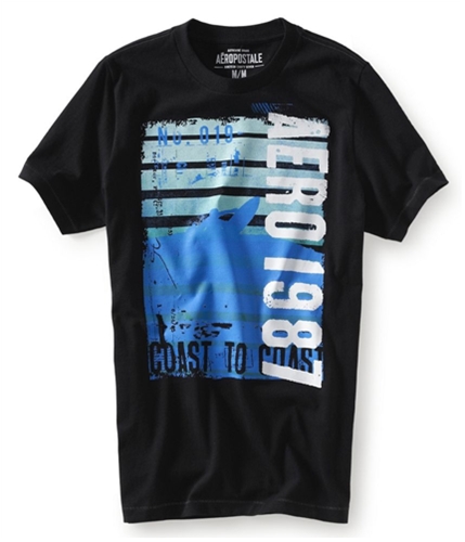 Aeropostale Mens No. 019 Surfer Graphic T-Shirt black XS