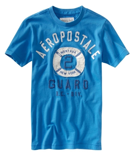 Aeropostale Mens Embroidered #2 Lifeguard Graphic T-Shirt heavenleyblue XS