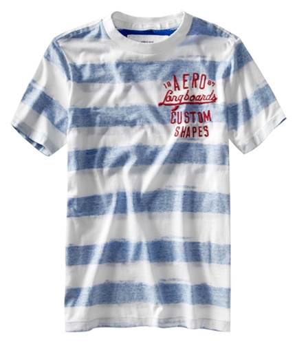 Aeropostale Mens Aero Longboard Stripe Graphic T-Shirt bleachwhite XS