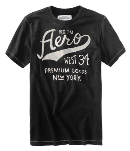 Aeropostale Mens Reg. Tm Aero Embroidered Graphic T-Shirt black XS