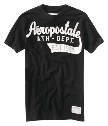 Aeropostale Mens Embellished Est. 1987 Graphic T-Shirt black M
