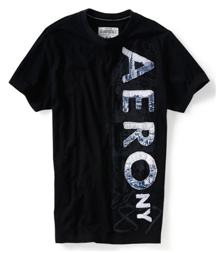 Aeropostale Mens Vertical Aero Embroidered Graphic T-Shirt 001 XL