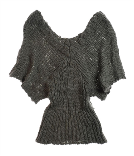 Jessica Simpson Womens Double V-neck Knit Sweater plumkitten L