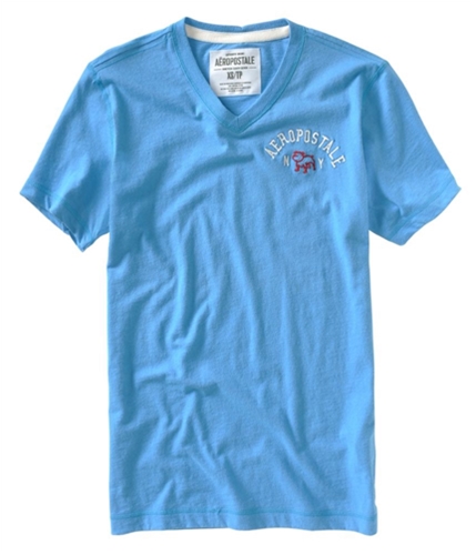 Aeropostale Mens Ny Bulldog V-neck Graphic T-Shirt bluejay XS