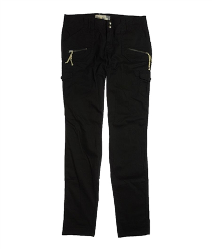 Blue Epic Womens Stretch Zipper Pocket Casual Cargo Pants black 7/8x34