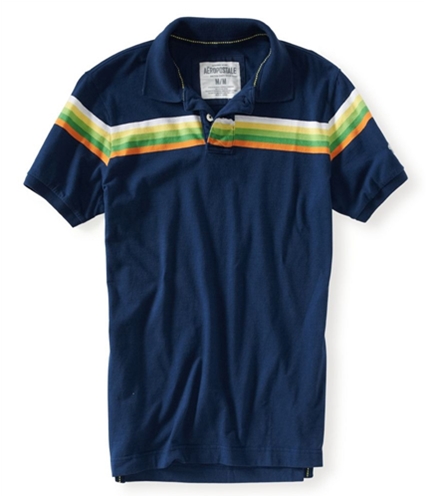 Aeropostale Mens Stripe Rugby Polo Shirt 413 XS