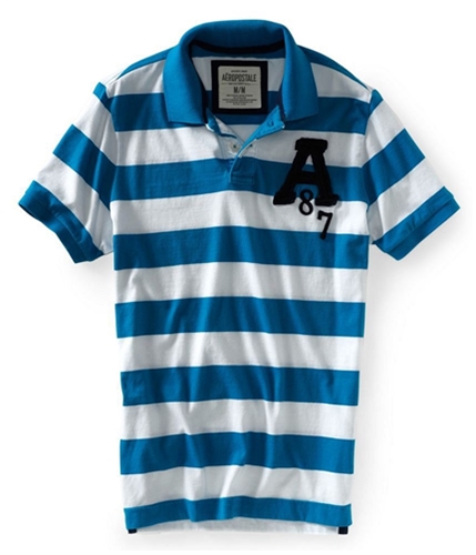 Aeropostale Mens A87 Stripe Rugby Polo Shirt 416 XS