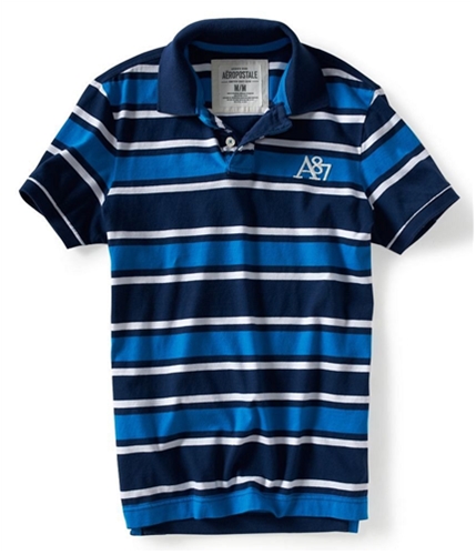 Aeropostale Mens A87 Stripe Rugby Polo Shirt 413 XS