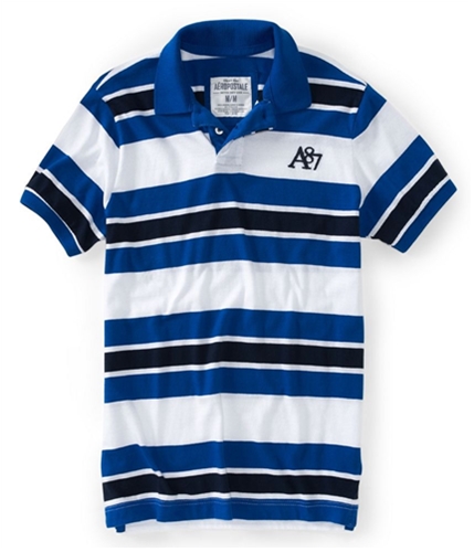 Aeropostale Mens A87 Stripe Rugby Polo Shirt 433 XS