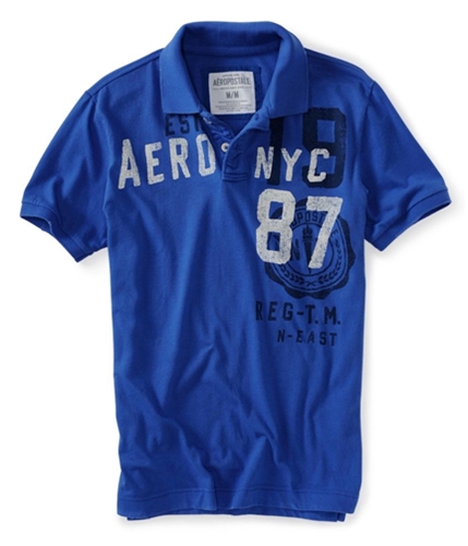Aeropostale Mens Nyc Jersey Crest Rugby Polo Shirt ultrama XL