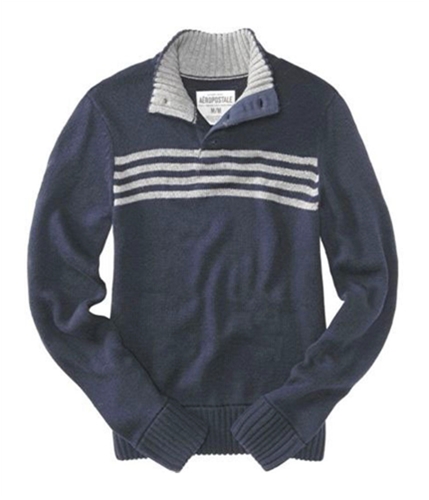 Aeropostale Mens 3 Button Henley Sweater deepbluena XL