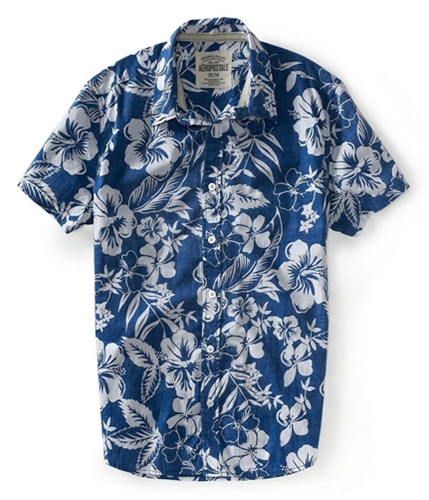 Aeropostale Mens Floral Button Up Shirt 047 S
