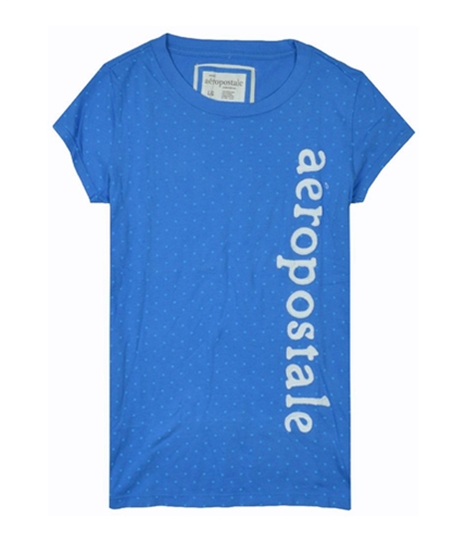 Aeropostale Womens Polka Dot Embroidered Graphic T-Shirt heavenlyblue L