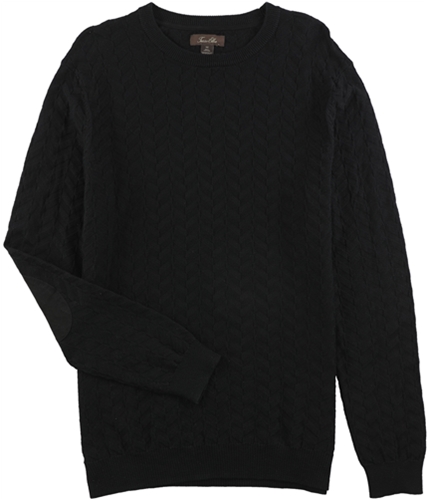 Tasso Elba Mens Chevron Patterned Knit Pullover Sweater deepblack S