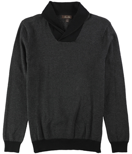 Tasso Elba Mens Rice Stitch Knit Sweater blackcombo S