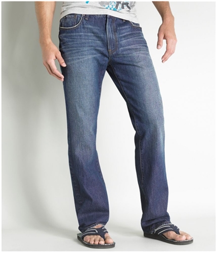 Aeropostale Mens Slim 5 Pocket Boot Cut Jeans dktintblue 36x32