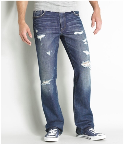 Aeropostale Mens Slim Distressed Boot Cut Jeans medium 32x30