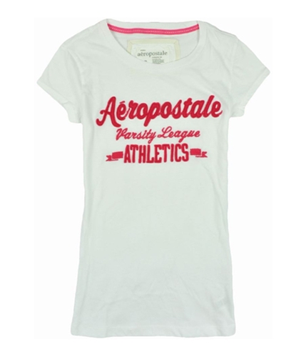 Aeropostale Womens Varsity Sleeve Graphic T-Shirt bleachwhite S