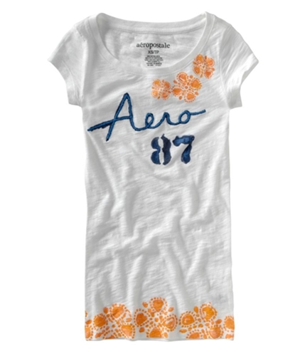 Aeropostale Womens Aero 87 Floral Graphic T-Shirt bleachwhite XS